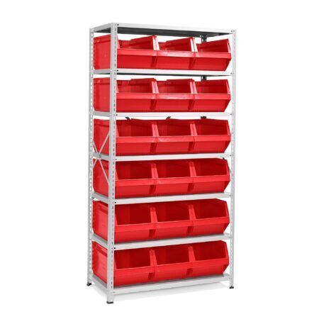 Regál s plastovými boxy 9000 + POWER